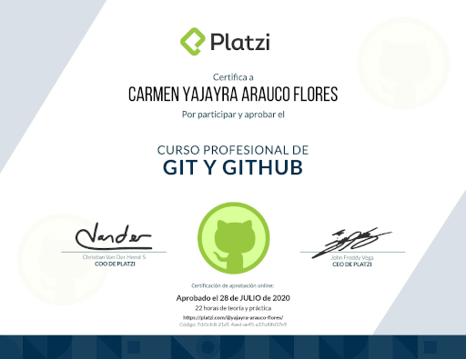 Certificado de git y  github